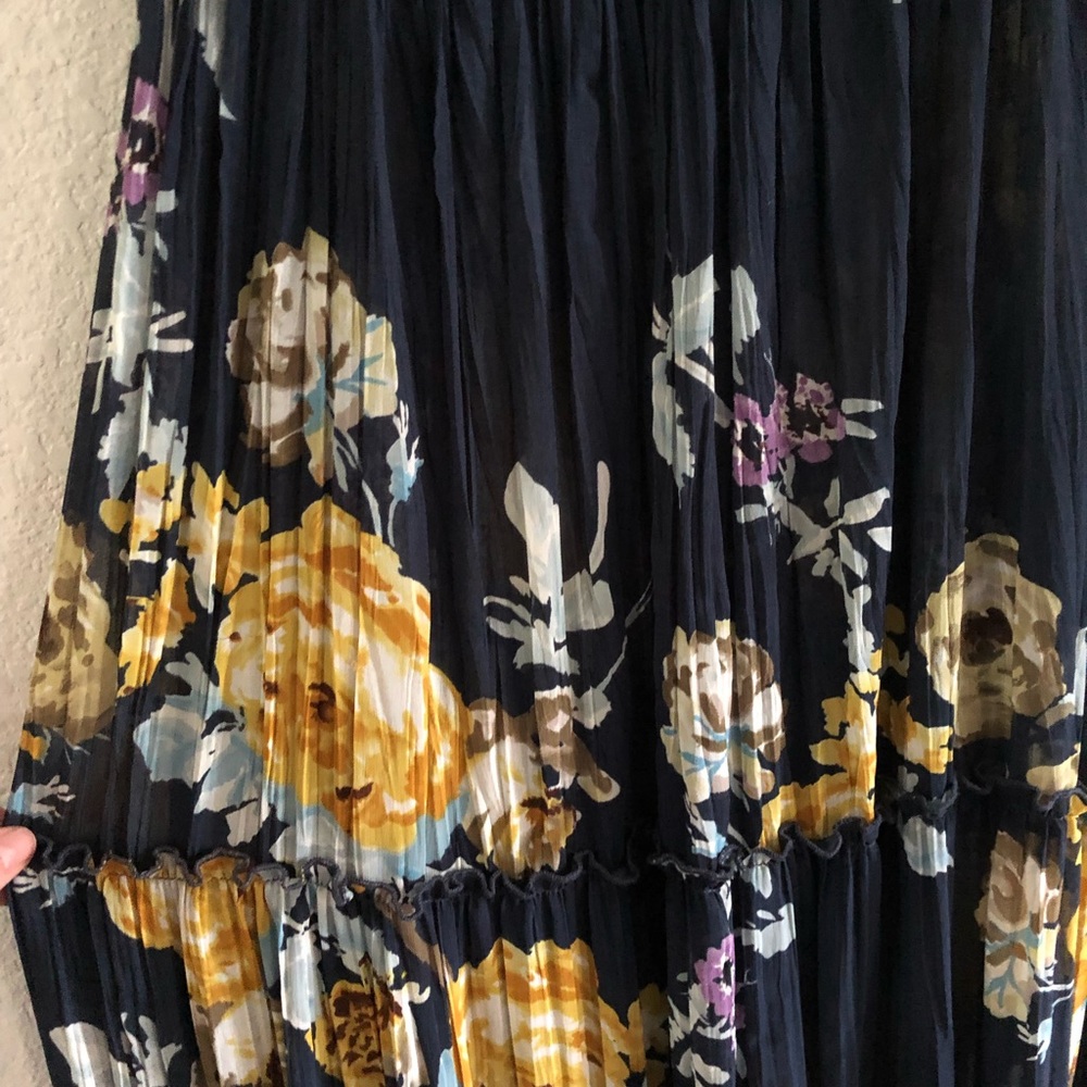 Free People navy floral sleeveless maxi dress